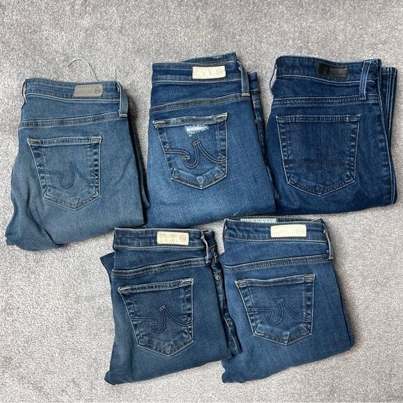 Ag Adriano Goldschmied Denim - Ag Adriano Goldschmied Jeans Women's 25 Blue Skinny Collection of 5